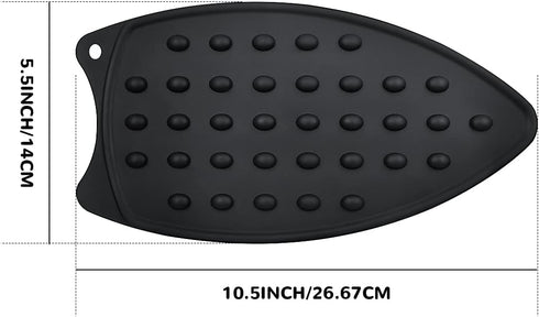 yuntop 2 Pcs Silicone Iron Rest Pads Multipurpose Iron Hot Resistant Mat Protective Pads for Ironing Board, Flat Irons, Curling Irons (Black)...