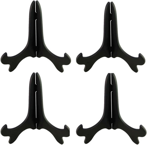 Artliving Black 7" Wood-like Plastic Easels Plate Display Stands Picture Frame Stand Holder-Set of 4...
