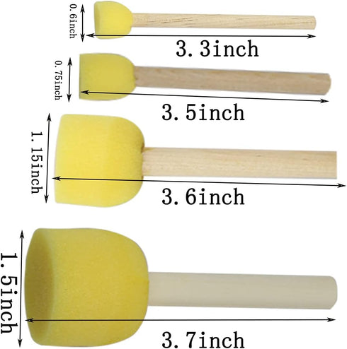 20 pcs Round Sponges Brush Set, 4 Sizes Paint Tools for Kids...