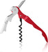 True Brands TrueTap Double Hinged Waiters Corkscrew, Top-notch Stainless Steel Opener with Foil Cutter Built to Last Wine Key Red, Set of 1...