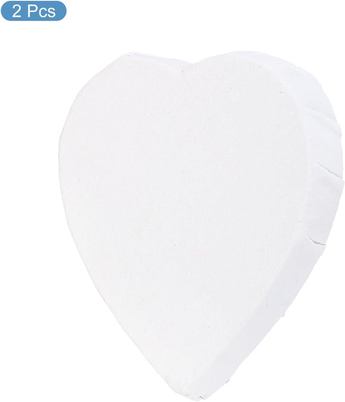 PATIKIL Paint Canvases Panel for Painting, 2 Pack 4x4 Inch Heart Shape Wood Frame Stretched Blank Art Board Panels for Acrylic, Oil, Tempera Paint...