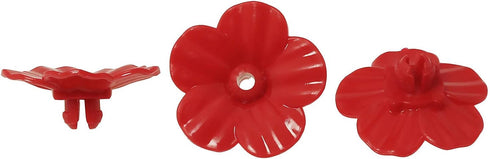 E-outstanding 10 Pcs Hummingbird Feeders Flowers, Feeding Ports Bird Feeder Replacement Parts for Hummingbird Feeder Hanging Feeder, Red...