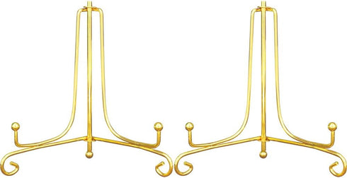 Artliving (2 Pack 5 Inch Iron Display Stand, Gold Iron Easel Plate Display Photo Holder Stand, Displays Picture Frames, Cookbooks, Decorative Plat...