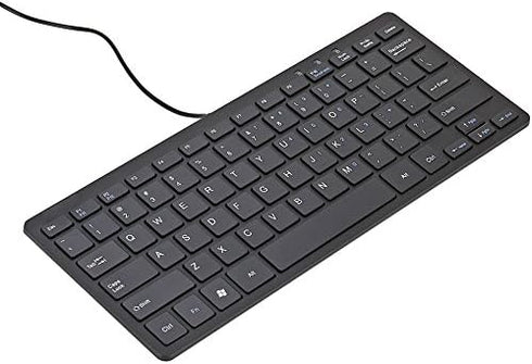 iKKEGOL USB Mini Slim Wired 78 Key Small Super Thin Compact Keyboard for Desktop Laptop PC Win 7 Mac (Black)...