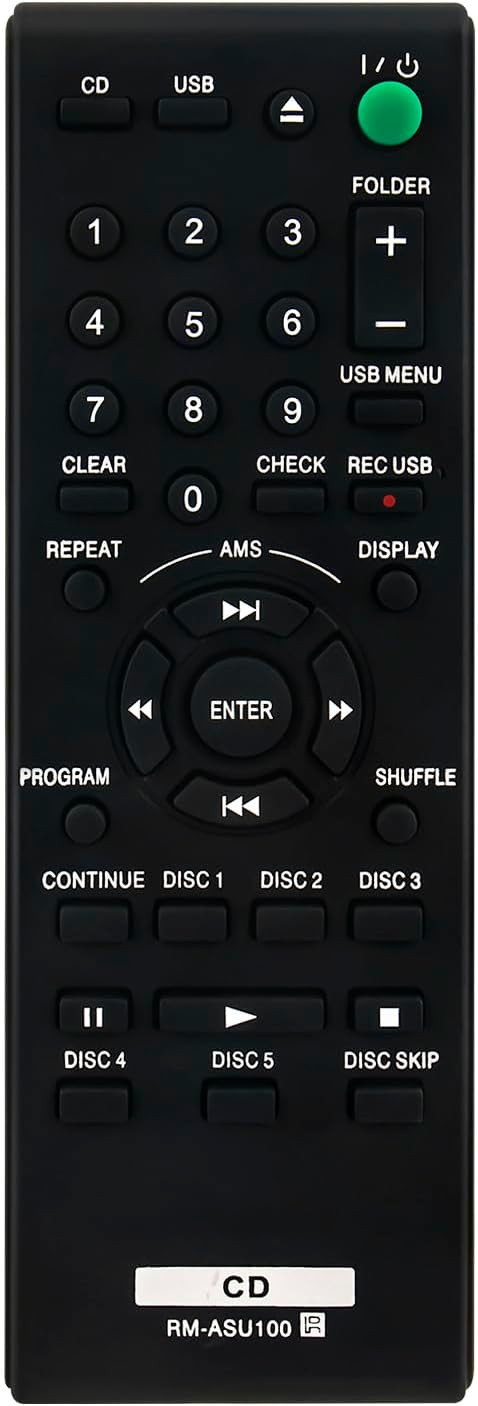 RM-ASU100 Replaced Remote fit for Sony CDP-CE500 CDPCE500 CD Player 5-Disc CD Changer...