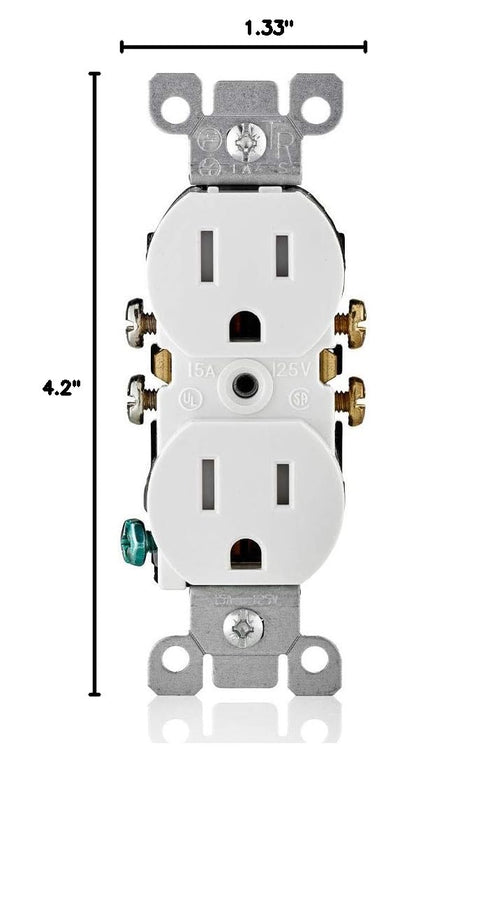 Leviton T5320-WMP 15 Amp 125V Tamper Resistant Duplex Receptacle , White, 10 Count (Pack of 1)...