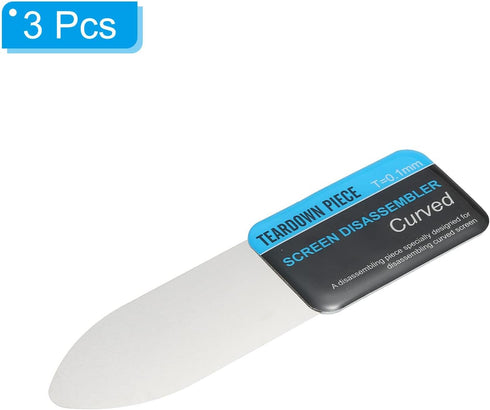 PATIKIL Flat Curved Spudger Pry Blade Professional Stainless Steel Metal 0.1mm Ultra Thin Pry Opening Tool for Mobile Phone Repair 3pcs...