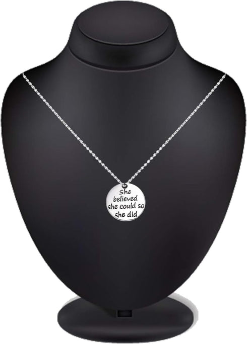 Aylifu Pack of 30 Alloy Inspirational Message Charm Pendants She believed she could so she did...