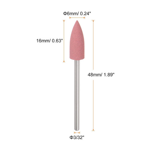 5pcs Rubber Polishing Bit Silicone Buffing Wheels 180 Grit 6mm Dia Mounted Grinding Head for Electric Grinder Rotary Tool, Tapered Shape...