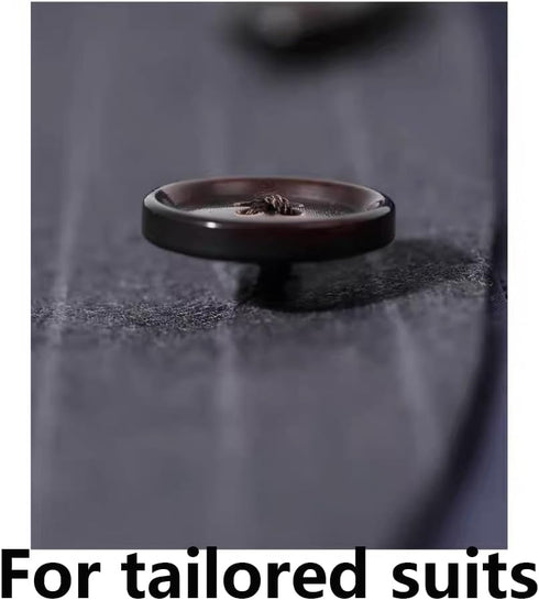 15 Pieces Real Horn Buttons Set for Blazer and Suit, 20mm 15mm Mixed Genuine Buttons for Men Women's Jacket Coat Uniforms (Black)...