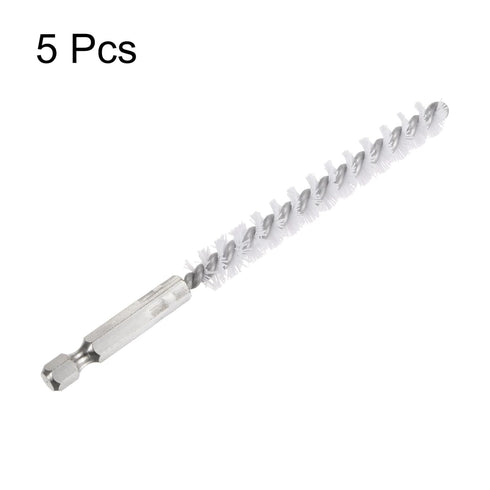 5Pcs Nylon Bore Brush 9mm Dia Cleaning Twisted Wire Brush Tube Pipe Cleaner with Handle 1/4 Inch Hex Shank for Tubes, Ports, Bearings...