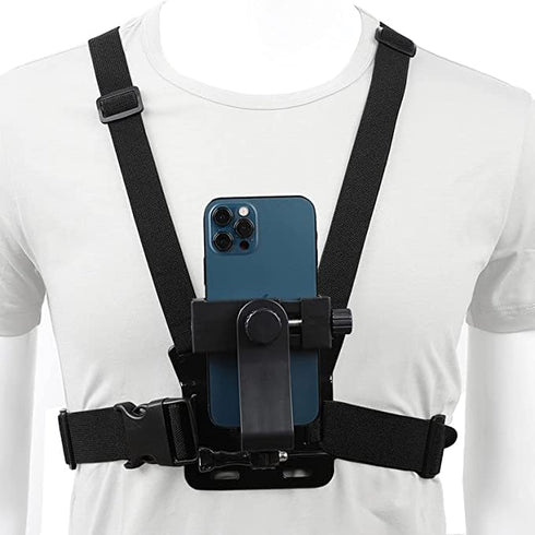 KINGKI Mobile Phone Chest Mount Harness Strap Holder Cell Phone Clip Action Camera POV for Samsung iPhone Plus etc......