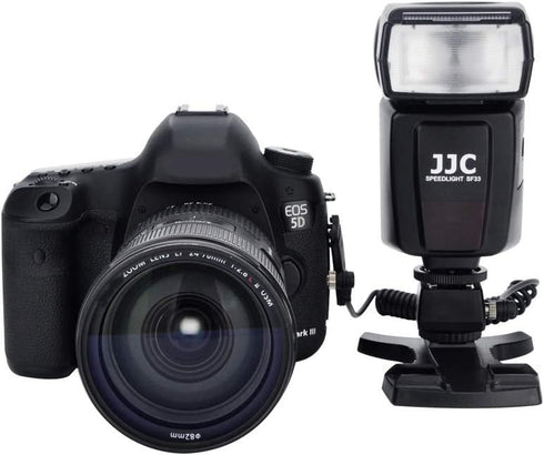 JJC Standard Hot Shoe Adapter with Extra PC sync connection Port & 3.5mm Mini Phone Connection Port for Connecting Cameras to Additional Off-camer...