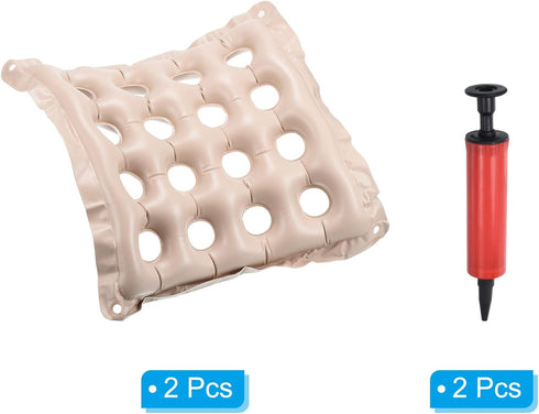 PATIKIL Inflatable Seat Cushion, 2 Pack Portable Chair Cushion Breathable Backrest Air Seat Pad for Wheelchairs Office Chairs, Beige...