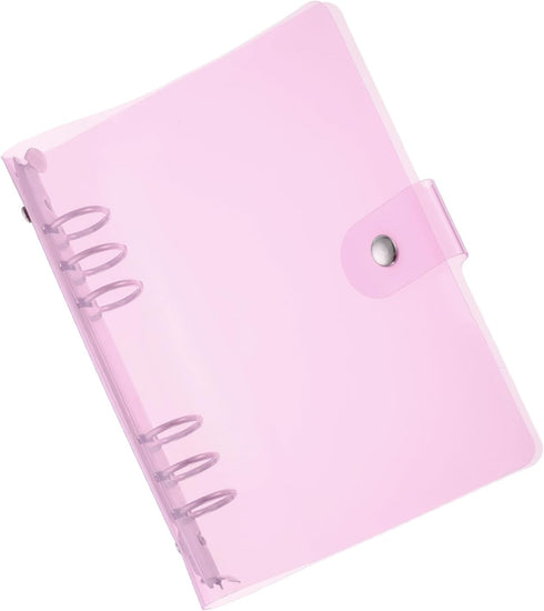 PATIKIL A6 Clear Binder Cover, Soft PVC Loose Leaf Binder Protector Refillable Notebook Shell with Snap Button Closure for DIY Meeting Notebook Fo...