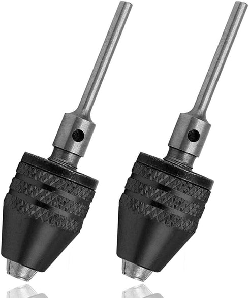 Mesee 2Pcs Keyless Mini Jaw Drill Chuck Collet Conversion Adapter, 0.3-3.4mm Capacity Chucks Converter Electric Grinding Drill Bit Tool for Woodwo...