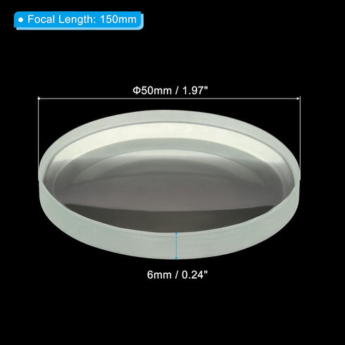 PATIKIL 6" (150mm) Focal Length Double Concave Lens, 2 Pack 50mm Diameter 6mm Height Glass Optically Polished Round Edges Lens for Physics Experim...