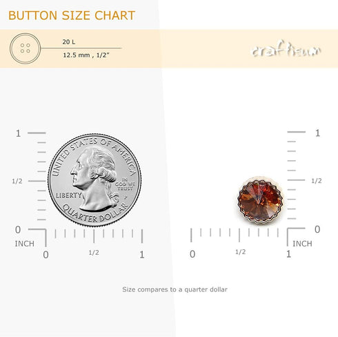 Decorative Amber Rhinestone Resin Sewing Shank Buttons 50 pcs - 12.5mm, 1/2"...