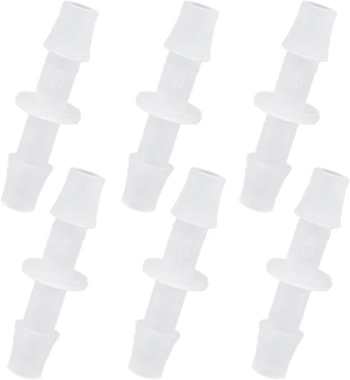 Plastic Hose Barb Fitting, 1/4" x 1/4" Pipe Connectors, Barbed Splicer Mender Joint Adapter Union Fitting, 6 Pcs...