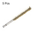 5Pcs Bore Brush Brass 10mm Dia Cleaning Twisted Bronze Wire Brush Tube Pipe Cleaner with Handle 1/4 Inch Hex Shank for Tubes, Ports, Bearings...