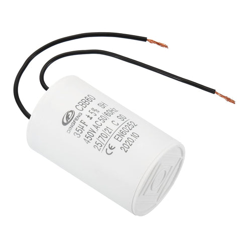 PATIKIL CBB60 35uF Running Capacitor,1Pcs AC 450V 50/60Hz Cylinder Bottom with 2 Wires 12cm for Washing Machine,Water Pump Motor Star,1.64 x 2.73i...