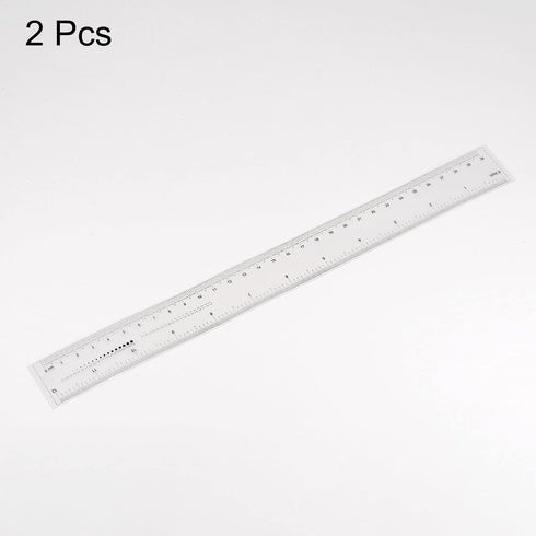 2pcs Film Flexible Ruler 12 Inch 1mm Scale PET Plastic Folding Straight Ruler Calibration Soft Ruler Measuring Tool for Factory, Transparent...