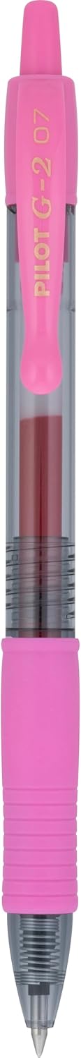 PILOT, G2 Premium Gel Roller Pens, Fine Point 0.7 MM, Rose Pink, Pack of 12 (Dozen Box)...