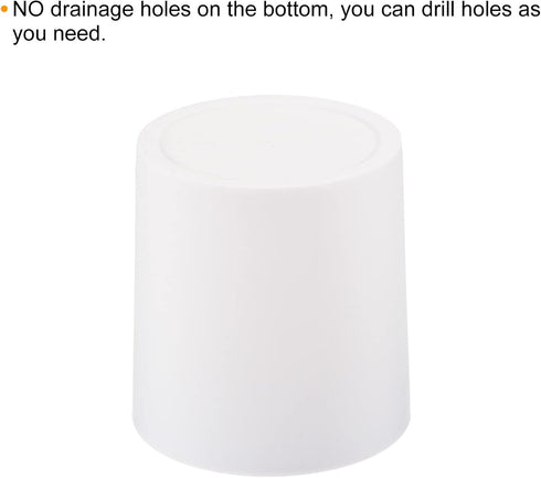 PATIKIL 6 Inch Plastic Plant Pot, 2 Pack Round Flower Planter Container for Indoor Outdoor, White...