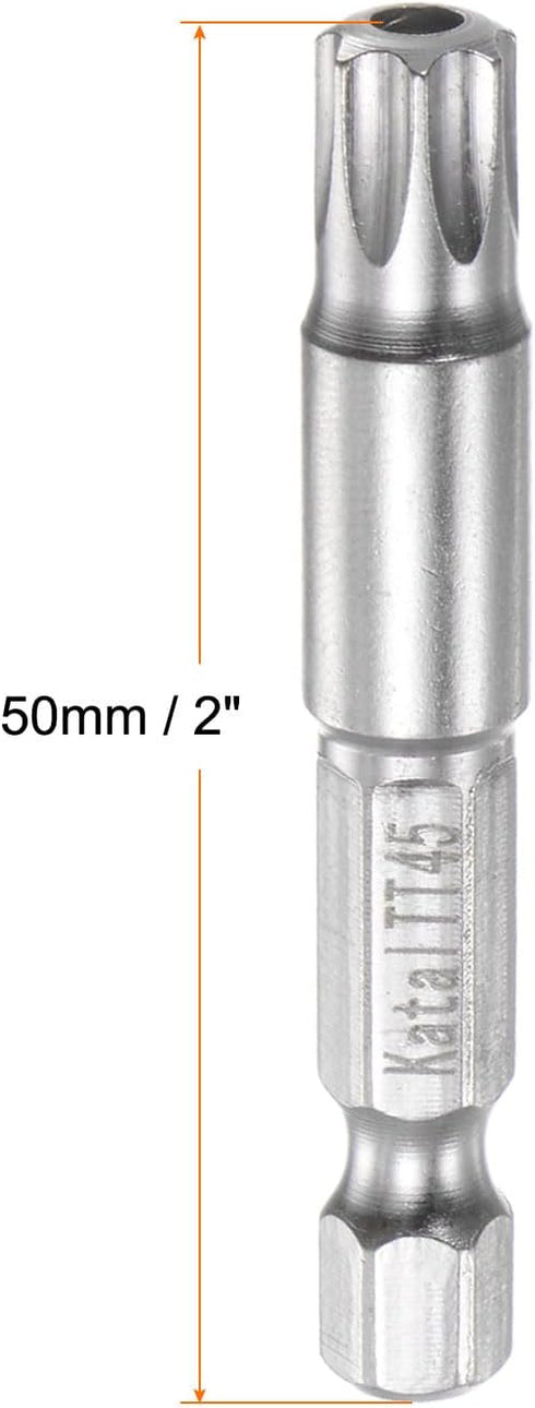 4pcs TT45 Star 7 Point Screwdriver Bit 1/4" Hex Shank 2" Length Magnetic Security Torx Screw Driver Power Tool...