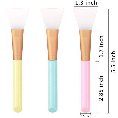 Akstore 3PCS Silicone Face Mask Brush,Mask Beauty Tool Soft Silicone Facial Mud Mask Applicator Brush Hairless Body Lotion And Body Butter Applica...