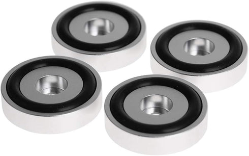 4Pcs Anti Vibration Amplifier Feet, 4010mm Aluminium Alloy Universal Copper Speaker Spikes Pads Base Pad Isolation Sand Blasting Amplifier Pads Fe...
