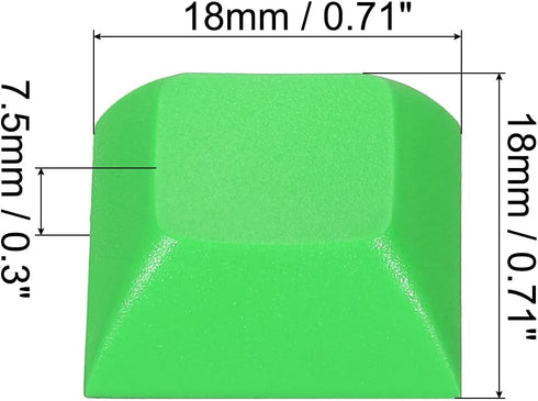 PATIKIL 1U Blank Keycaps, 10 Pack Universal PBT Keyboard Replacement Accessories for MX Mechanical Keyboard, Green...