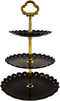 Artliving 3-Tier Plastic Cake Stand Dessert Stand Cupcake Stand Tea Party Serving Platter Black Gold...