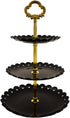 Artliving 3-Tier Plastic Cake Stand Dessert Stand Cupcake Stand Tea Party Serving Platter Black Gold...