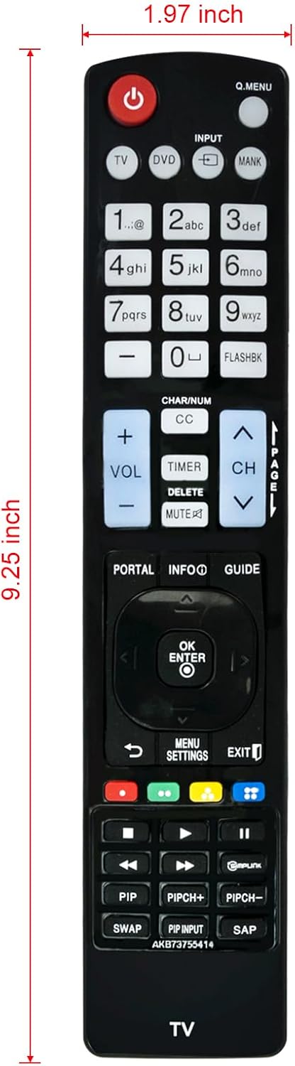 AKB73755414 Replaced Remote fit for LG TV 39LY570H 42LY570H 47LY570H 55LY570H 32LY560H 39LY560H 42LY560H 47LY560H 32LY750H 39LY750H 32LY760H 39LY7...