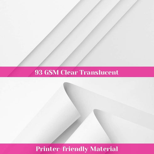 Vellum Paper, Cridoz 50 Sheets Vellum Transparent Paper 8.5 x 11 Inches Translucent Clear Paper for Printing Sketching Tracing Drawing Animation W...