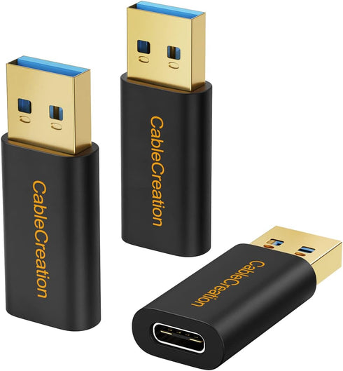 CableCreation [3-Pack USB C Female to USB Male Adapter USB 3.1 5Gbps, USB to USB C Adapter USB C to A Adapter Female for Laptops, Logitech StreamC...