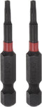 2pcs T10 Impact Rated Torx Bit 1/4" Hex Shank 2" Length Magnetic Security Star Screwdriver Power Tool...