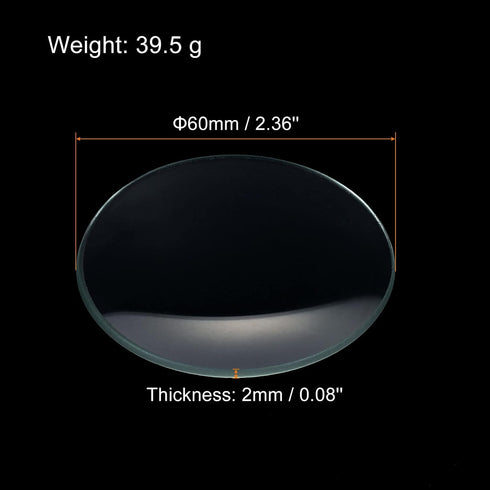 PATIKIL 60 mm Diameter Watch Glass, 3 Packs Beaker Cover Smooth Edges Chamfered Arc for Laboratory, Transparent...