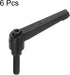 6pcs Adjustable Clamping Lever Handles M8 x 20mm Male Thread Bolt Knobs Rotating Screw Locking Quick Release Ratchet Push Button Handle, Black...