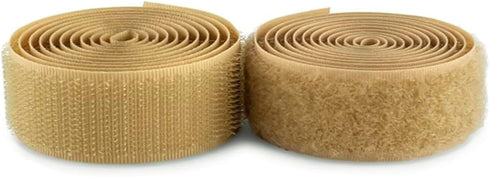5/8 inch Wide Beige Sew on Hook and Loop Tape Non-Adhesive 1 Yd Length Tan Nylon Hook Loop Tape Fabric Fastener Set for Military Form Bags Clothes...