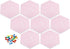 PATIKIL Hexagon Felt Board Tiles, 8 Pack Self Adhesive Moon Wall Pin Bulletin Board with Push Pins for Photos Memos Home Office Decor, Pink...