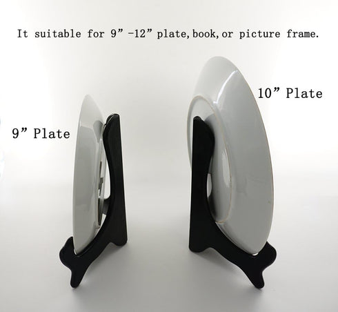 Artliving Black 8 Inch Wood-like Easels Plate Stand Holder Display Stands Picture Frame Stand-Set of 2...