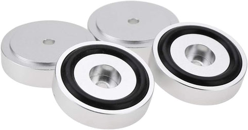 4Pcs Anti Vibration Amplifier Feet, 4010mm Aluminium Alloy Universal Copper Speaker Spikes Pads Base Pad Isolation Sand Blasting Amplifier Pads Fe...