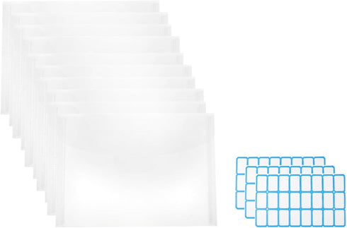 PATIKIL Stamp and Die Storage Bag, 30Pcs Horizontal Style Transparent Envelope Pocket with Label Stickers for Die Cuts Card Making DIY Paper Craft...