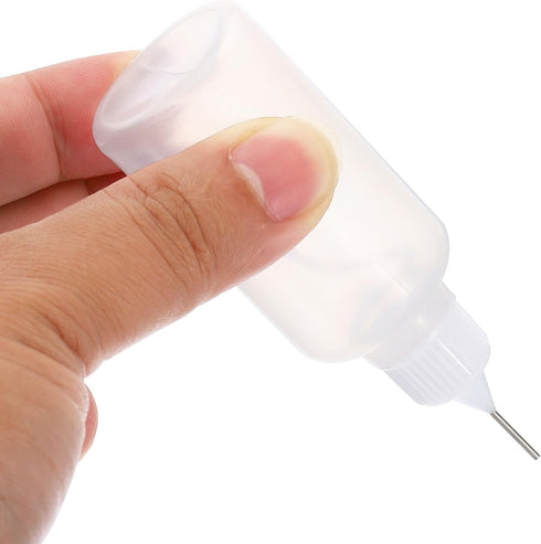PATIKIL Needle Tip Glue Bottles 30mL 1 Oz, 4 Pack Plastic Applicator with Lid for Paper Quilling Gluing Art Craft DIY Projects, White...