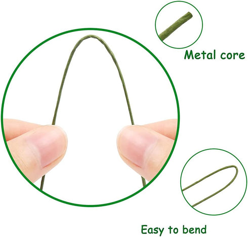 CCINEE 22 Gauge Dark Green Floral Wire Stem for Flower Arrangement Craft Supply,16 Inch,150PCS...