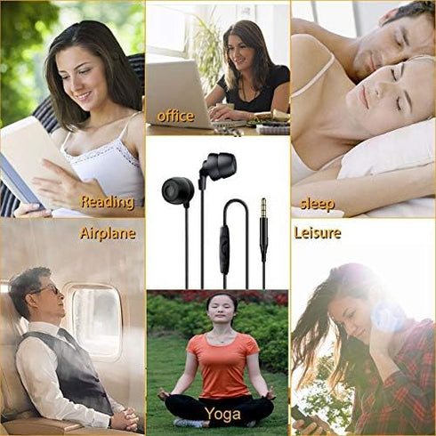 2parks Sleep Earphones, in-Ear Headphones with Soft Silicone Ear Tips, 3.5mm Jack, Noise Cancelling Earphones for Sleeping Side Sleeper,Travel, Wo...