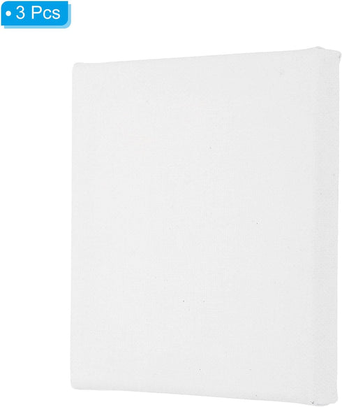 PATIKIL Paint Linen Canvases for Painting, 3 Pack 6x6 Inch Square Wood Frame Stretched Blank Art Canvas Board Panels for Acrylic, Oil, Tempera Pai...