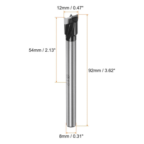 Forstner Drill Bit 12mm (15/32") K30/C1 Tungsten Carbide Tip Triangle Shank Wood Forstner Bit Opener Cutter for Hinge Hole Drilling Woodworking...